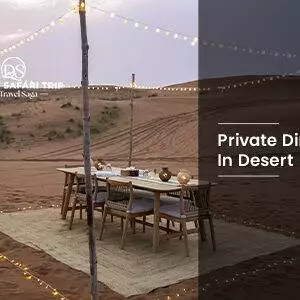 Book Private Dinner In Desert romantic setup