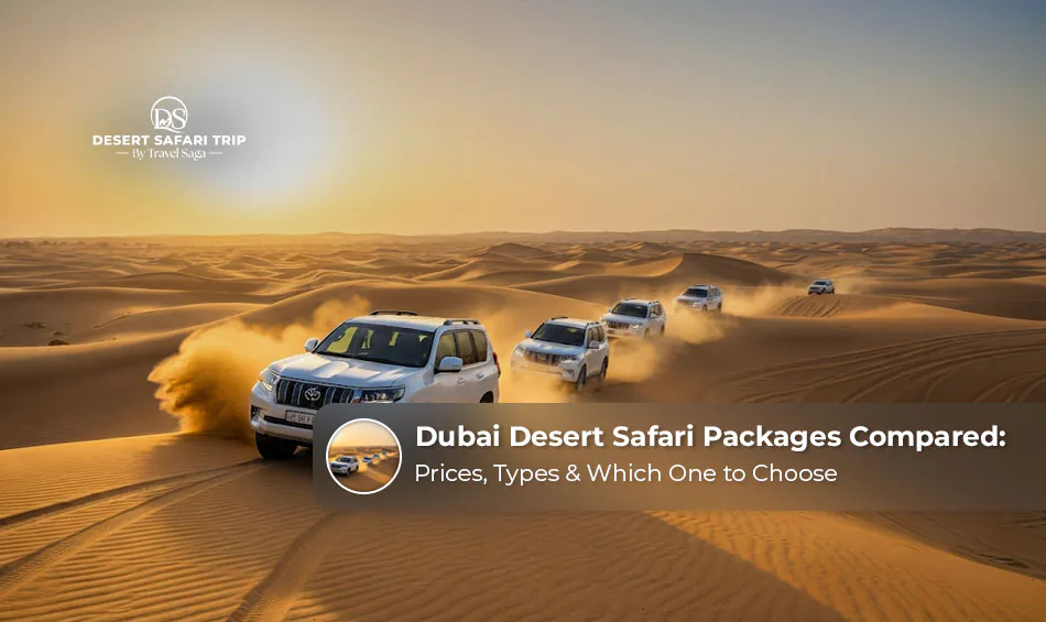 Comparing different Dubai desert safari packages by price and inclusions.