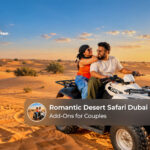 Couple enjoying a romantic desert safari experience with special activities in Dubai.